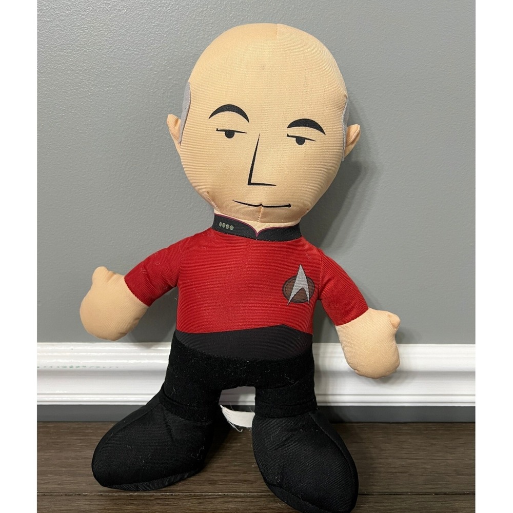 Star Trek Captain Picard Plush Toy Stuffed Character Collectible TNG Red 11in
